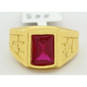 Created Ruby 1.18 Cts Nugget Style Ring 14k Gold